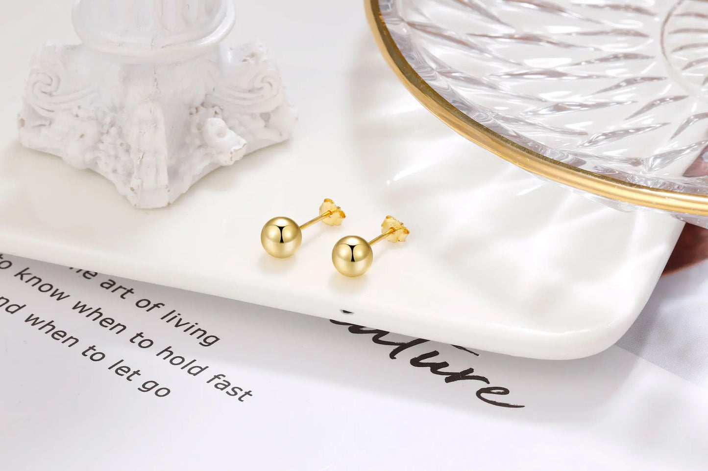 Hypoallergenic  Gold Plated Stud Earrings