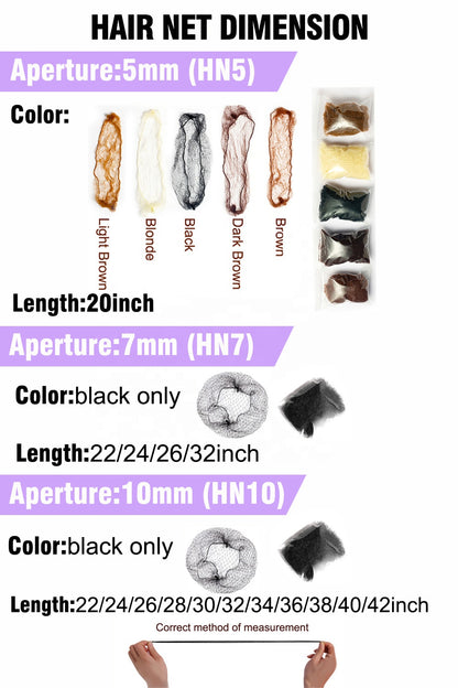 Set of 5 Invisible Mesh Hair Net